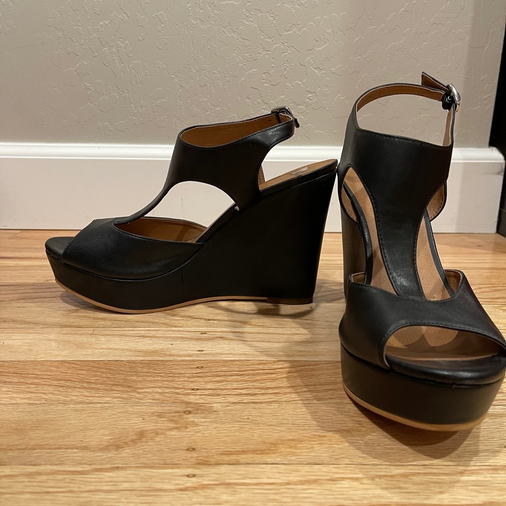 B.P. Leather platform wedge
